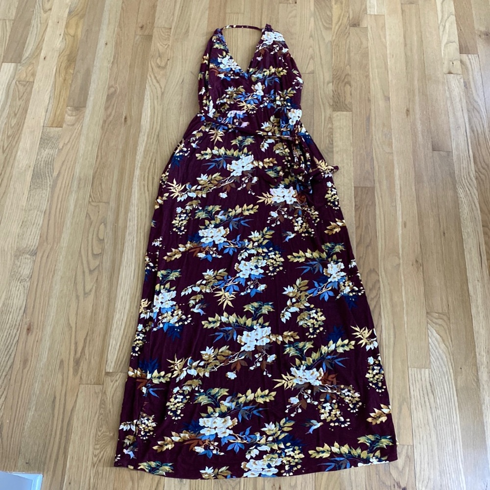 NWOT Jessica Simpson M Maternity Floral Maxi Dress long sleeve